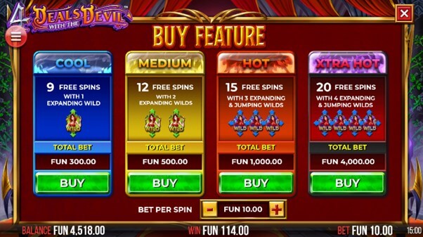 4 Deals With The Devil Canada Slot Bonus Buy feature 