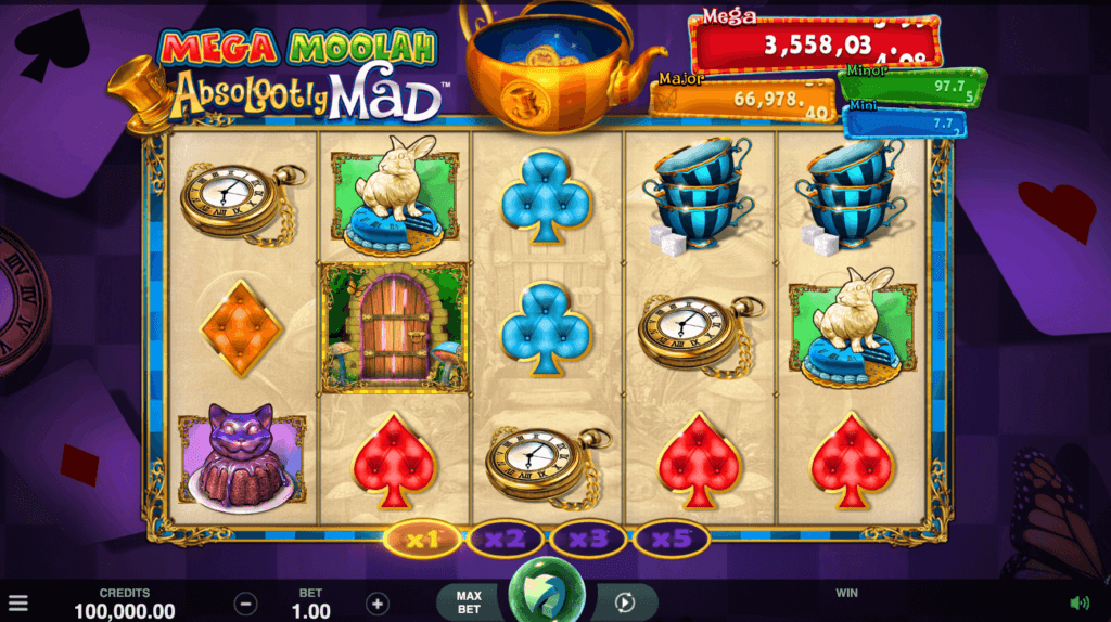Absolootly Mad Mega Moolah  progrsssive jackpot slots canada casino