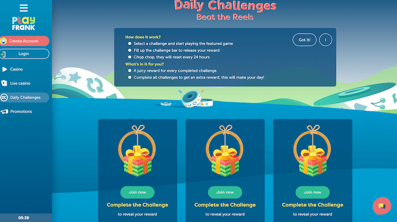 PlayFrank - Daily challenges and rewards