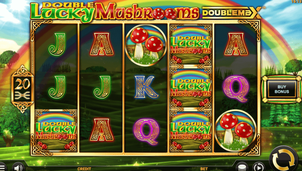 Double Lucky Mushrooms DoubleMax slot rainbow irish themed canada casino slots reviews