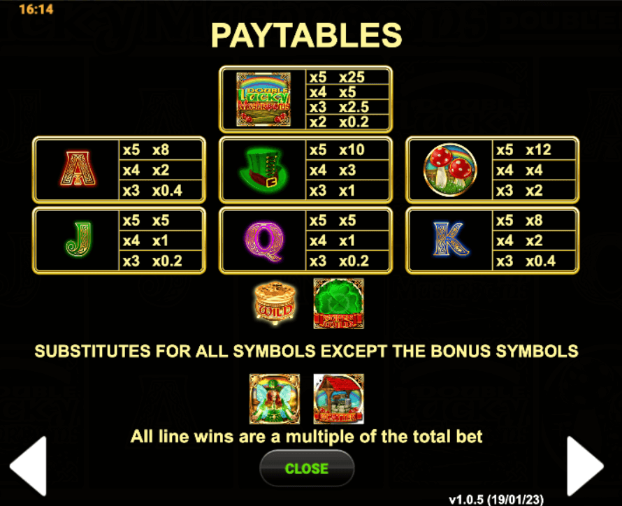 Double Lucky Mushrooms DoubleMax slot symbols canada casino