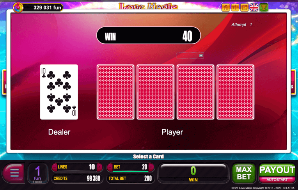 Love Magic Slot Red and Black Cards
