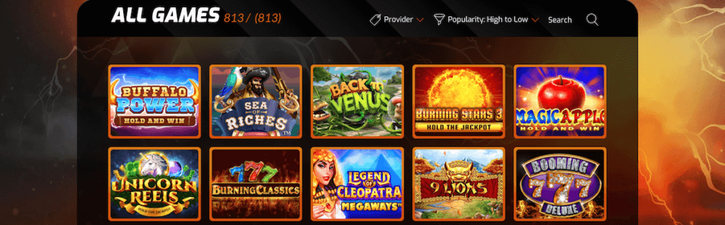 Casinointense Game library