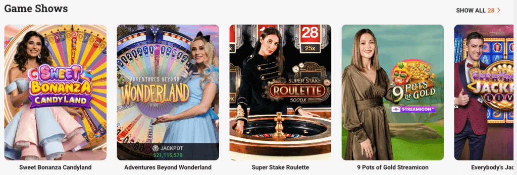 leovegas game shows canada casino reviews