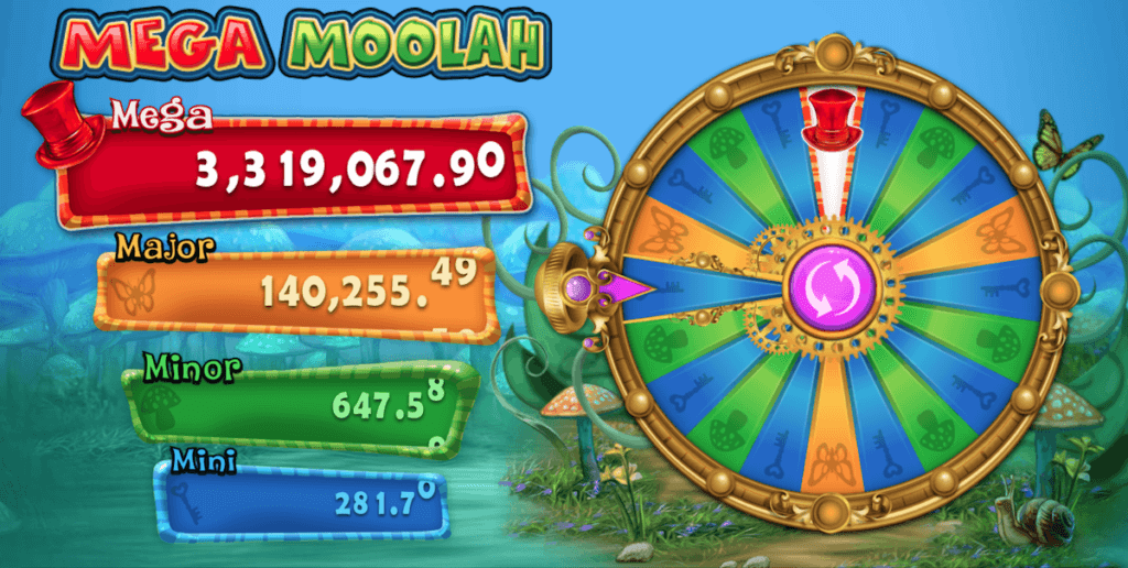 absolootly mad mega moolah spin the wheel 