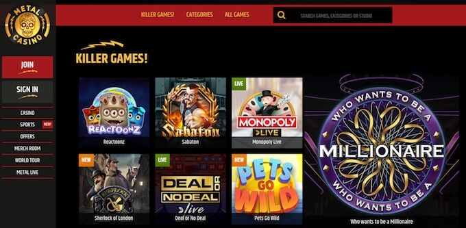 Metal Casino online games