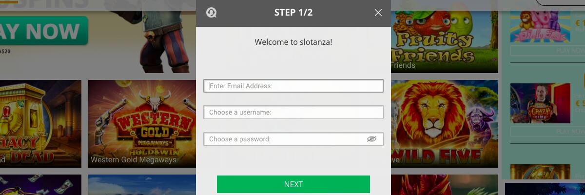 Slotanza Registration 
